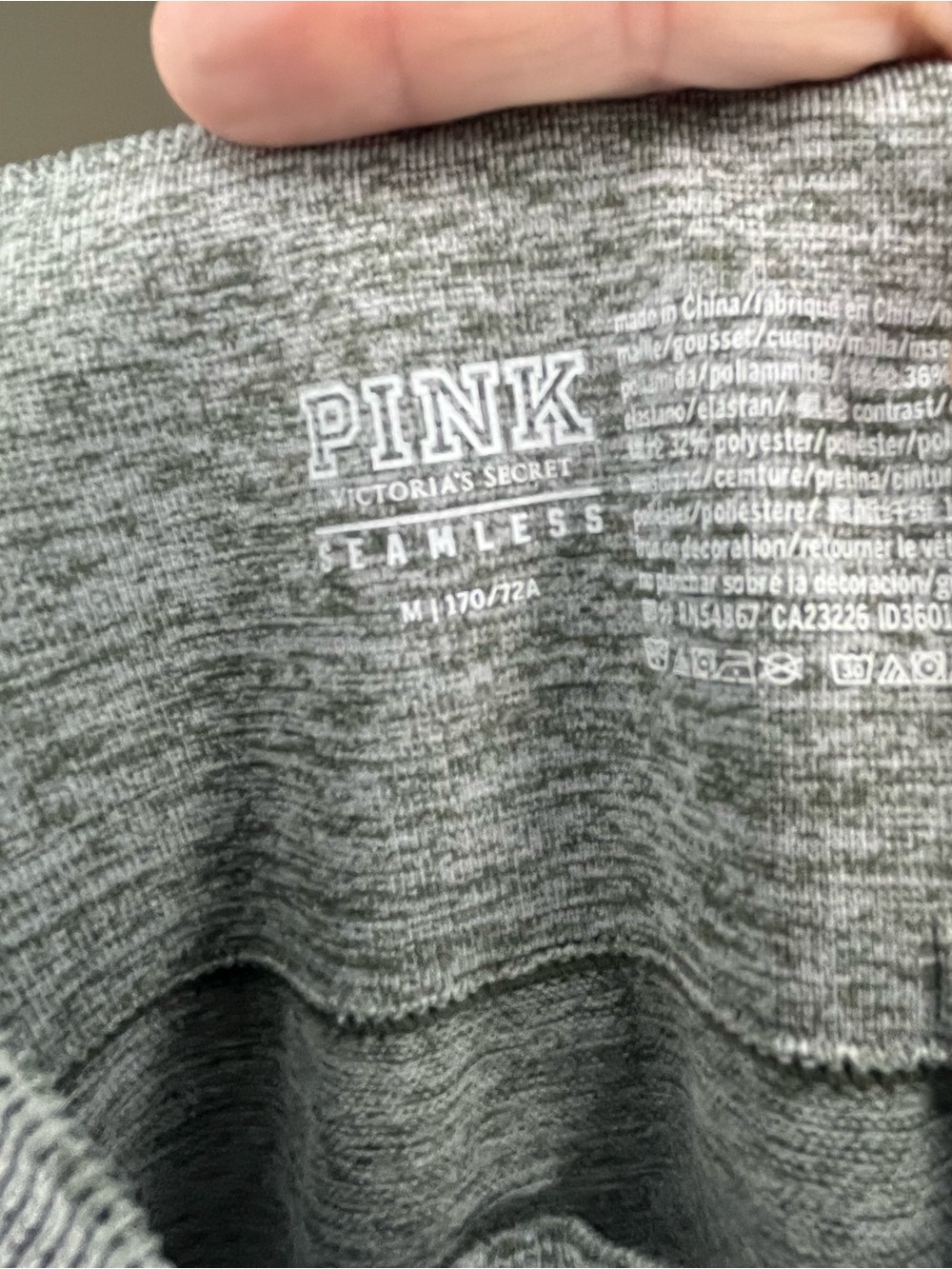PINK Victoria's Secret High-Waist Textured Gray Leggings - Picture 5 of 5